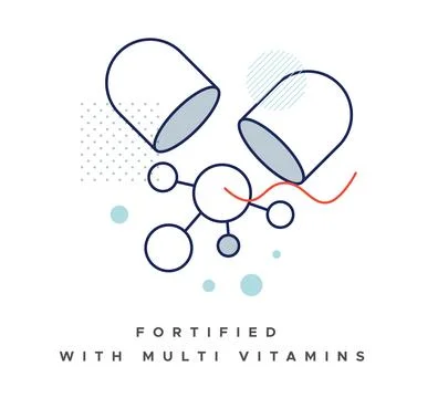 Packaging Icon - Fortified with Multi-Vitamins - Stock Icon Stock Illustration