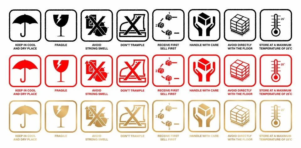 Packaging Icon Fragile Illustrazione stock
