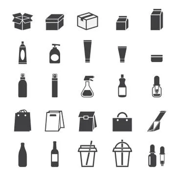 Packaging icon set Stock Illustration