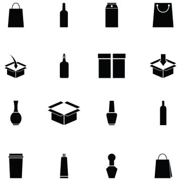 Packaging icon set Illustrazione stock