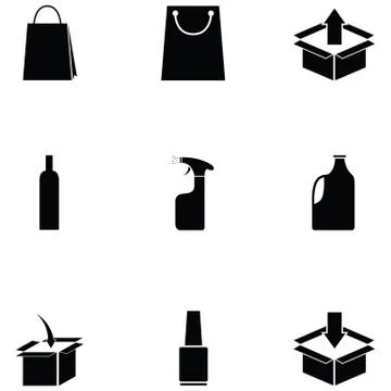 Packaging icon set Illustrazione stock