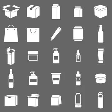 Packaging icons on gray background Stock-Illustration