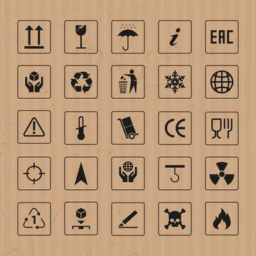 Packaging Icons set Stock Illustration