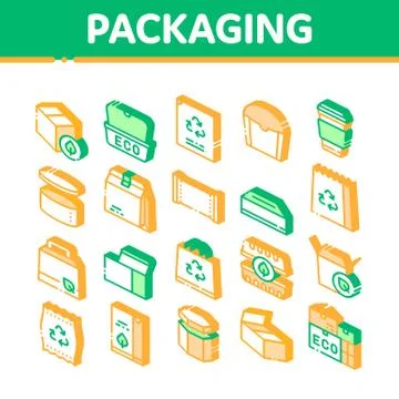 Packaging Isometric Icons Set Vector Stock Illustration