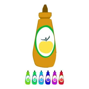 Packaging ketchup bottle vector cartoon graphic Stock Illustration