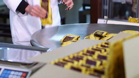 Packaging line at the coffee factory Stock Footage 52314178