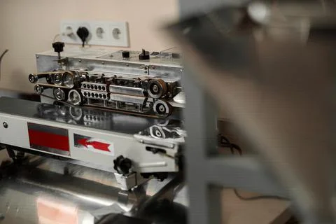 Packaging machine in coffee roasrety Stock Photos