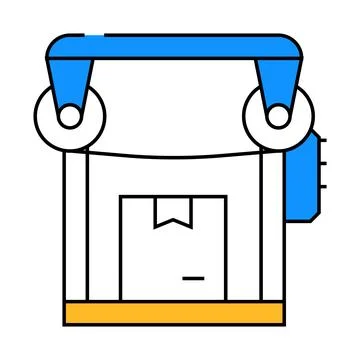 Packaging machine flat icon color illustration Illustrazione stock
