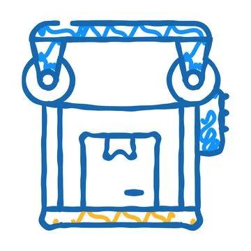 Packaging machine flat icon doodle illustration Illustrazione stock