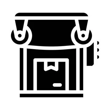 Packaging machine glyph icon vector illustration flat Illustrazione stock