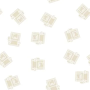 Packaging machine glyph vector seamless pattern flat Illustrazione stock