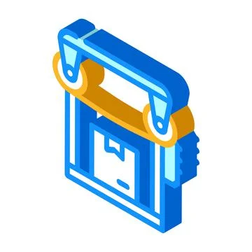 Packaging machine isometric icon vector illustration color Illustrazione stock