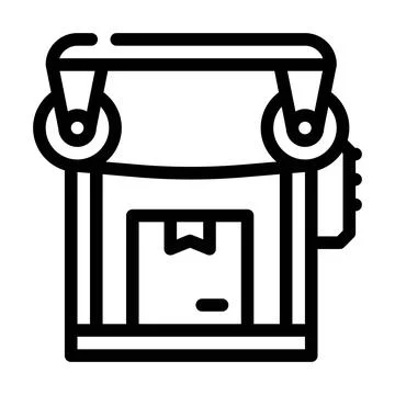 Packaging machine line icon vector illustration flat Illustrazione stock