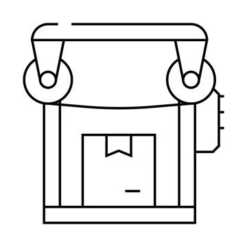 Packaging machine line icon vector illustration flat Illustrazione stock