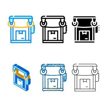 Packaging machine mix color icon vector flat Stock Illustration