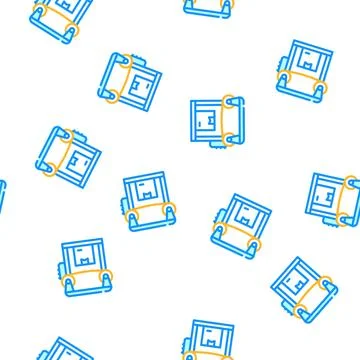 Packaging machine vector seamless pattern flat Illustrazione stock