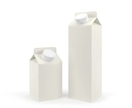 Packaging of milk of different volume. Stock Illustration