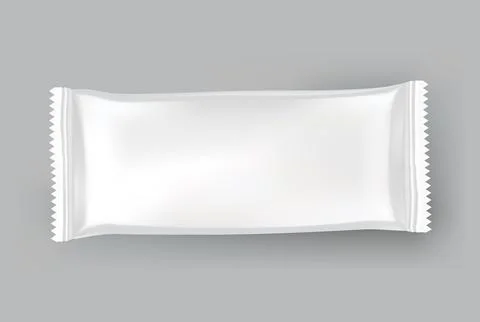 Packaging mockup or pouch template. Realistic glossy blank of doy pack, chip Stock Illustration