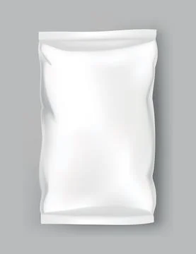 Packaging mockup or pouch template. Realistic glossy blank of doy pack, chip Stock Illustration
