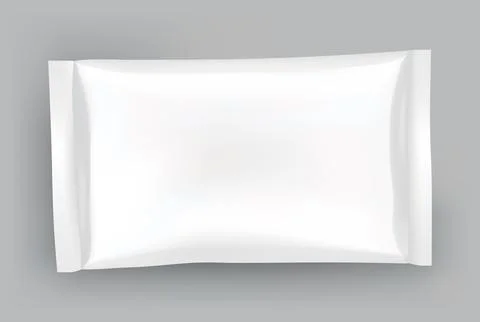 Packaging mockup or pouch template. Realistic glossy blank of doy pack, chip Stock Illustration