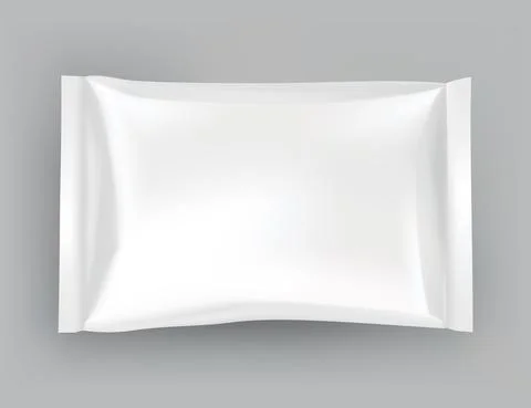 Packaging mockup or pouch template. Realistic glossy blank of doy pack, chip Stock Illustration