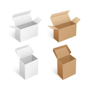 Packaging Mockups Rectangular, Square and Long Stock Illustration