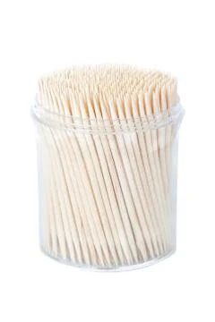 Packaging of new toothpicks. On a white background. Stock Photos