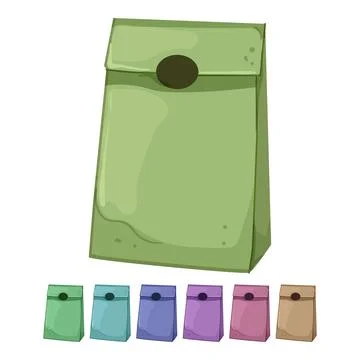 Packaging paper bag cartoon vector graphic Stock Illustration
