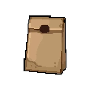 Packaging paper bag pixel art vector illustration Illustration