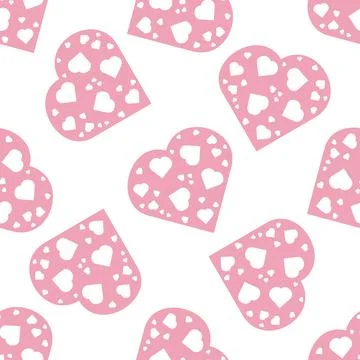 Packaging pattern. drawing pink white vector heart Illustrazione stock