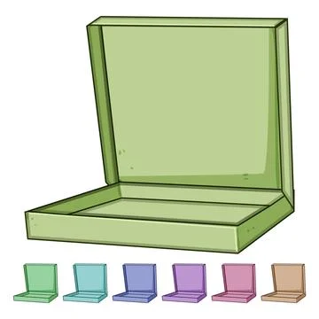 Packaging pizza box cartoon vector graphic Stock Illustration