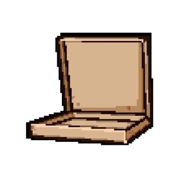 Packaging pizza box pixel art vector illustration Stock Illustration