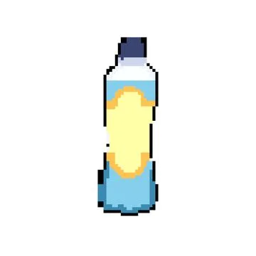 Packaging plastic soda bottle pixel art vector illustration Stock Illustration