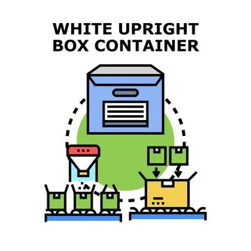 Packaging process assembling boxes and filling containers Stock Illustration