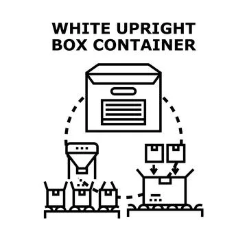 Packaging process assembling boxes and filling containers Stock Illustration