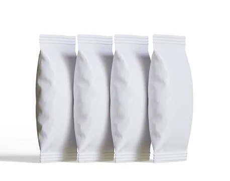 Packaging product of snack on white background. Empty packaging product of s Stock Photos