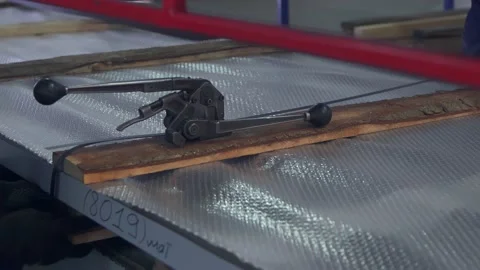 Packaging in the production of metal structures Stock Footage 142760396