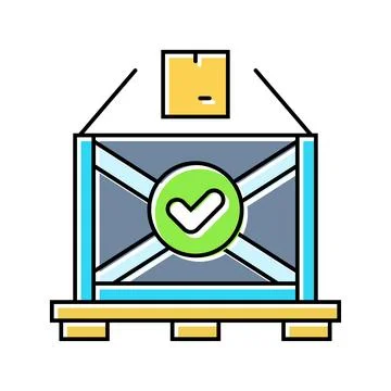 Packaging solutions logistic manager color icon vector illustration Illustrazione stock