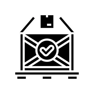 Packaging solutions logistic manager glyph icon vector illustration Illustrazione stock