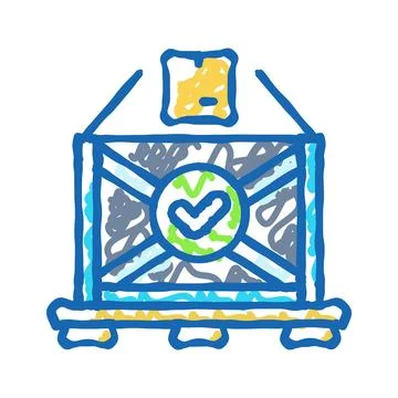 Packaging solutions logistic manager icon doodle illustration Stockillustratie