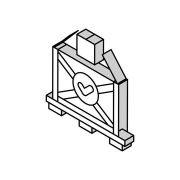 Packaging solutions logistic manager isometric icon vector illustration Illustrazione stock