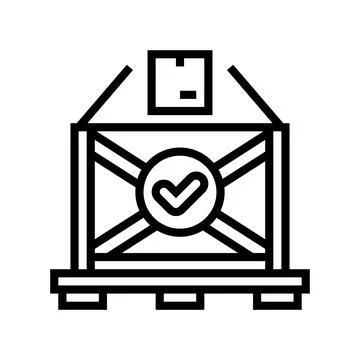 Packaging solutions logistic manager line icon vector illustration Illustrazione stock