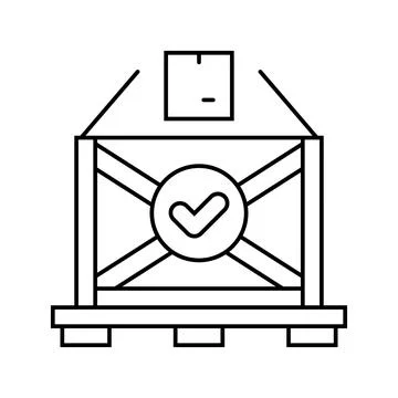 Packaging solutions logistic manager line icon vector illustration Stockillustratie