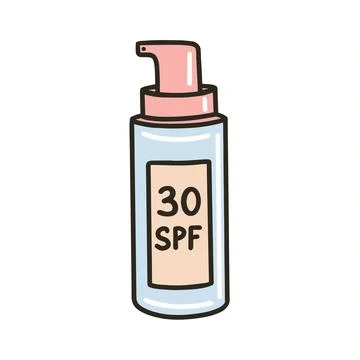 Packaging of SPF sunscreen. Sunscreen for the body Stock Illustration