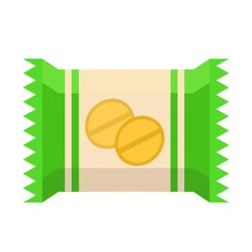 Packaging with sweet biscuit in flat style on white, stock vector illustratio Stock-Illustration