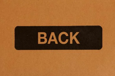 Packaging symbol to indicate back side of the material inside. Foto stock