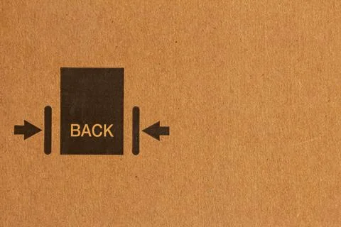 Packaging symbol to indicate back side of the material inside. Stock Photos