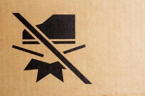 Packaging symbol to indicate do not step over the box to prevent from damage. Stock Photos