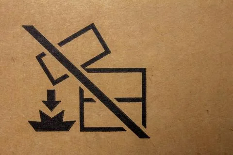 Packaging symbol to indicate that the items shall not be vertically stacked Stock Photos