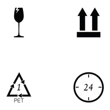Packaging symbols icon set Illustrazione stock